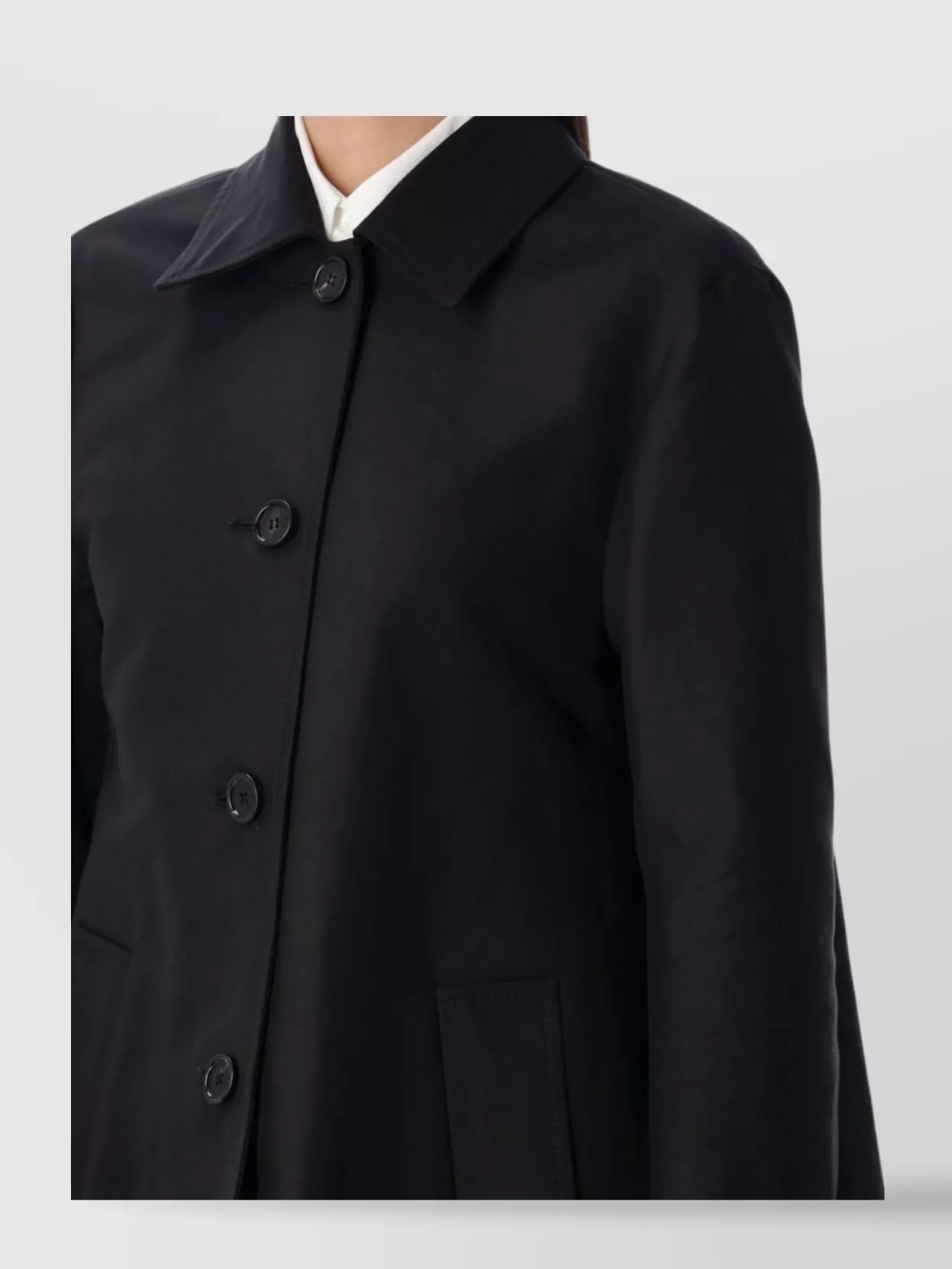 Marni Minimalist Black Cotton Raincoat For Women