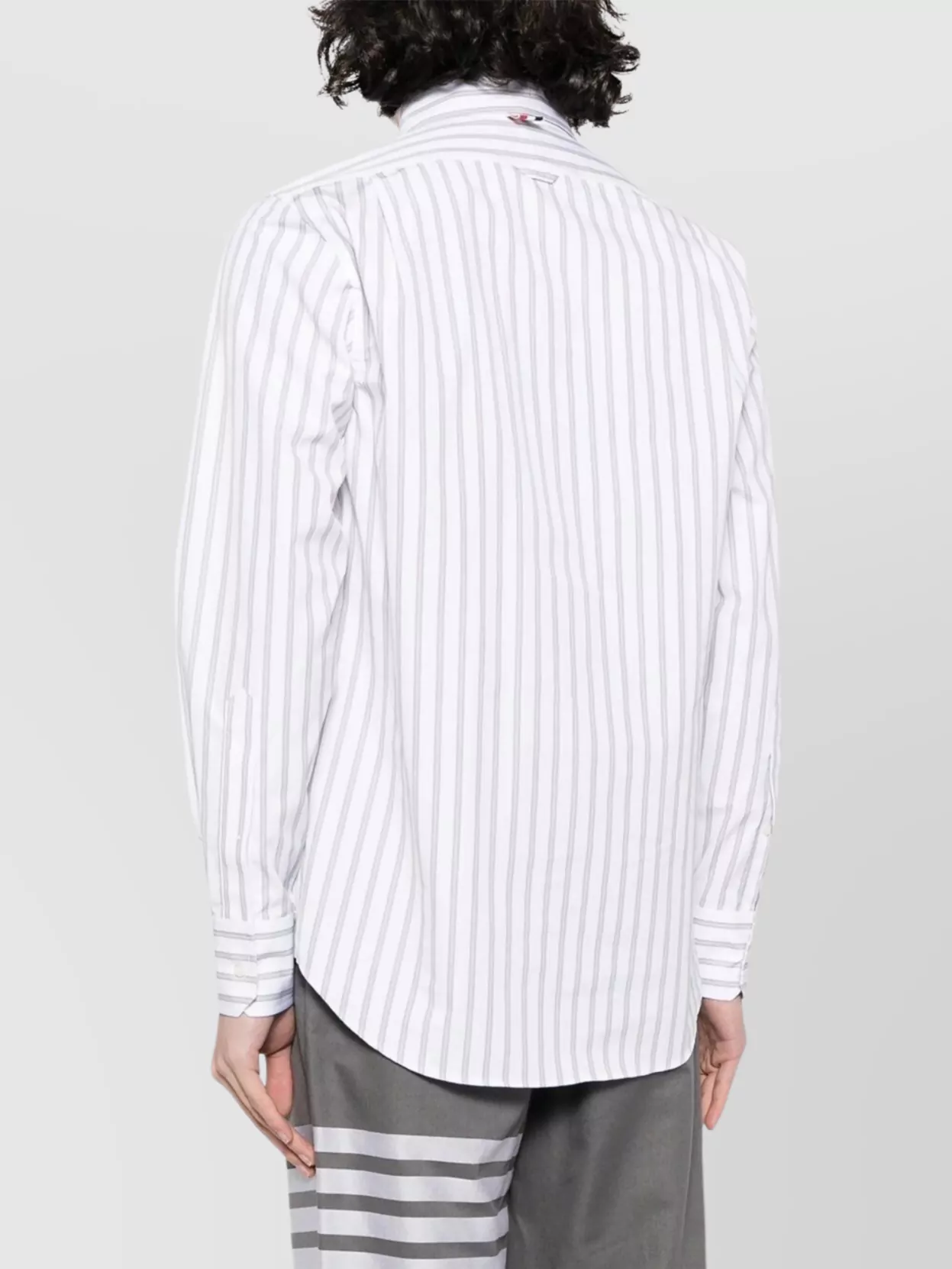 Thom Browne Straight Fit Mini Round Collar Shirt
