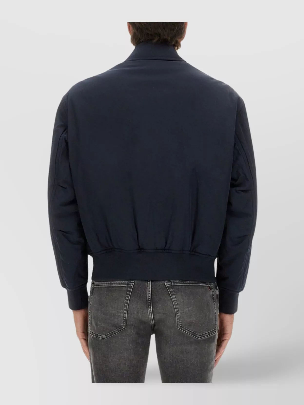 Boss Collared Jacket With Ribbed Cuffs And Hem