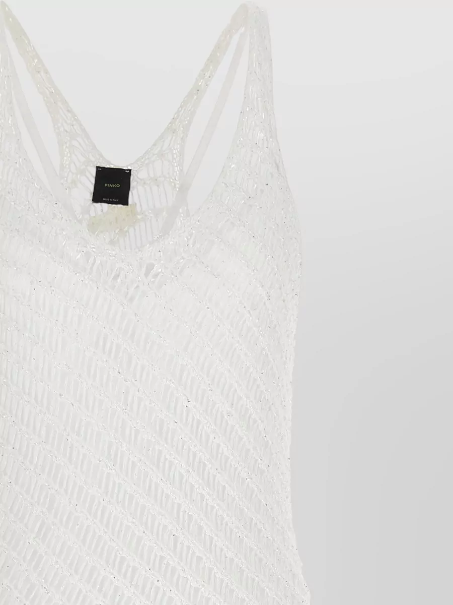 Pinko Sequined Sleeveless V-Neck Midi Dress