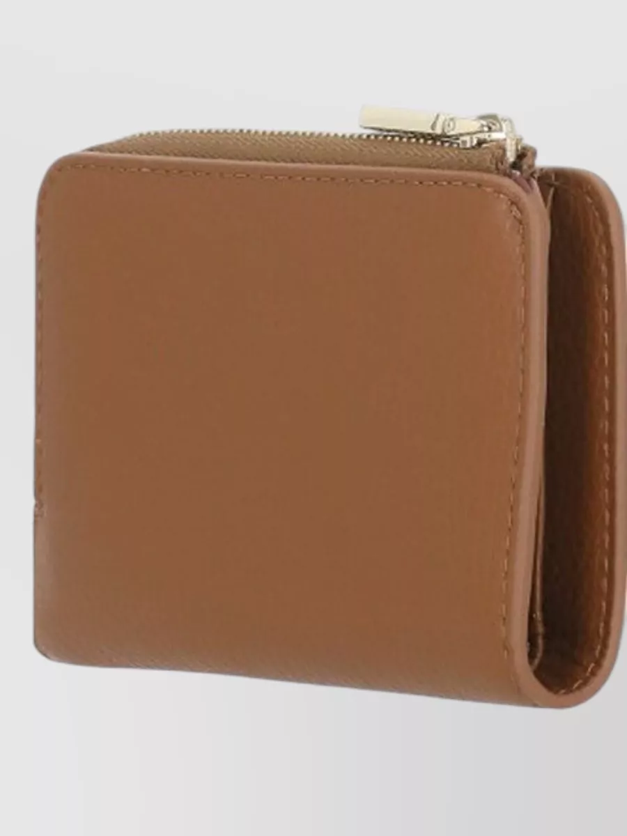 Coccinelle Leather Wallet Textured Finish Compact Design