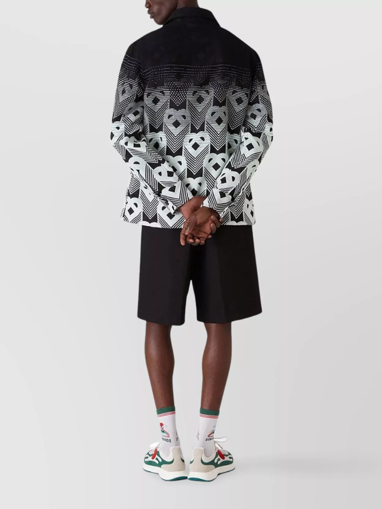 Casablanca Geometric Long Sleeve Jacket With Zip Pocket