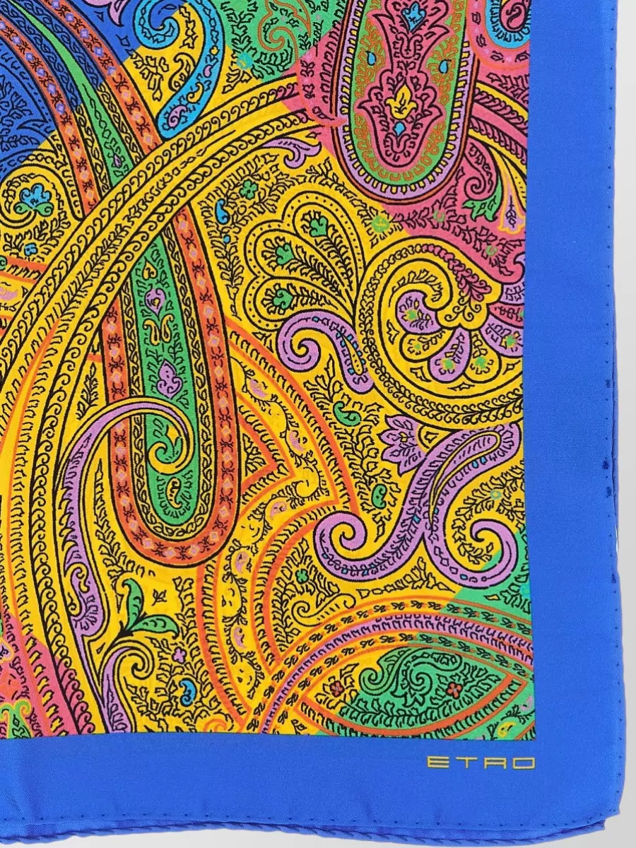 Etro Floral Paisley Scarf Bold Border Design
