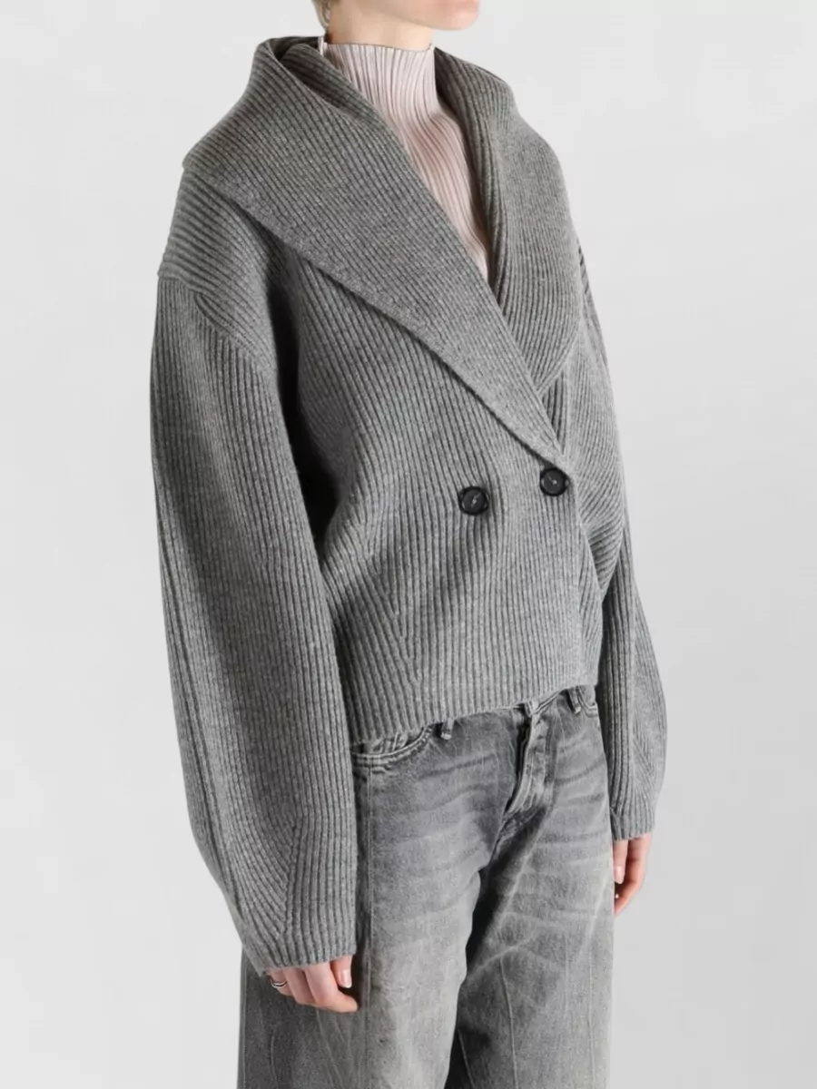 Totême Knit Jacket Double Breasted Button Detail