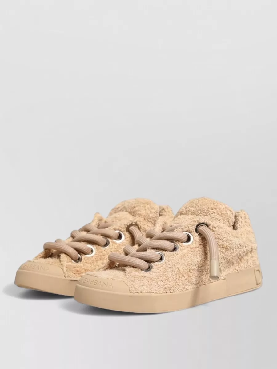 Dolce&Gabbana Faux Shearling Low Top Sneakers