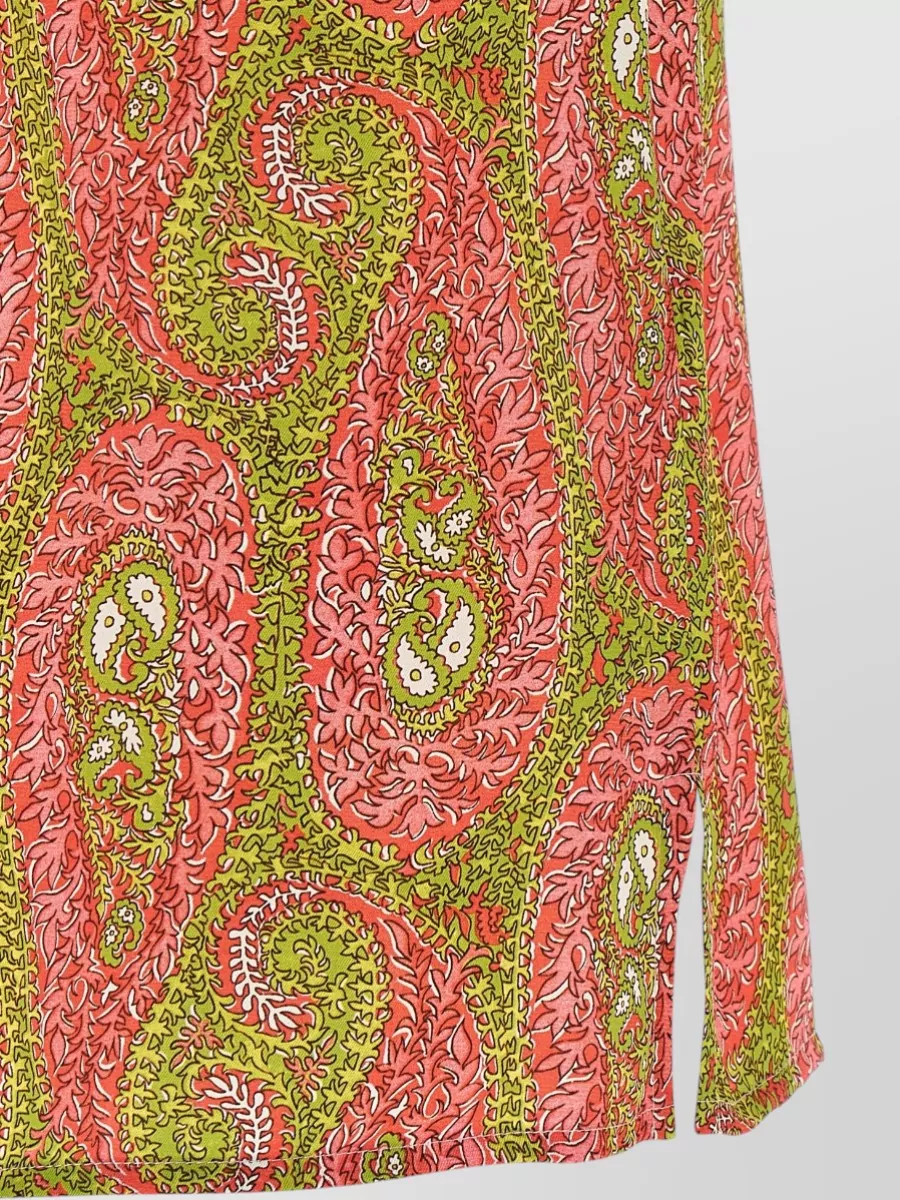 Etro Paisley Foliage Sleeveless Top Button Detail