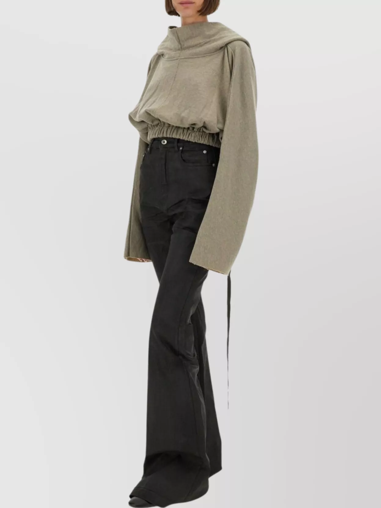 Rick Owens Drkshdw Cropped Hooded Knitwear Long Sleeves