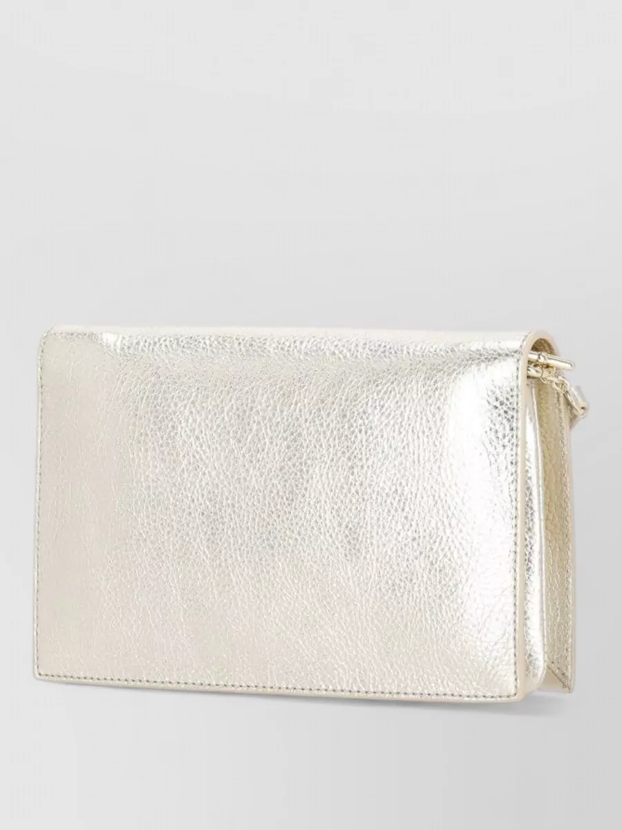 Coccinelle Shoulder Bag Pebbled Leather Chain Strap