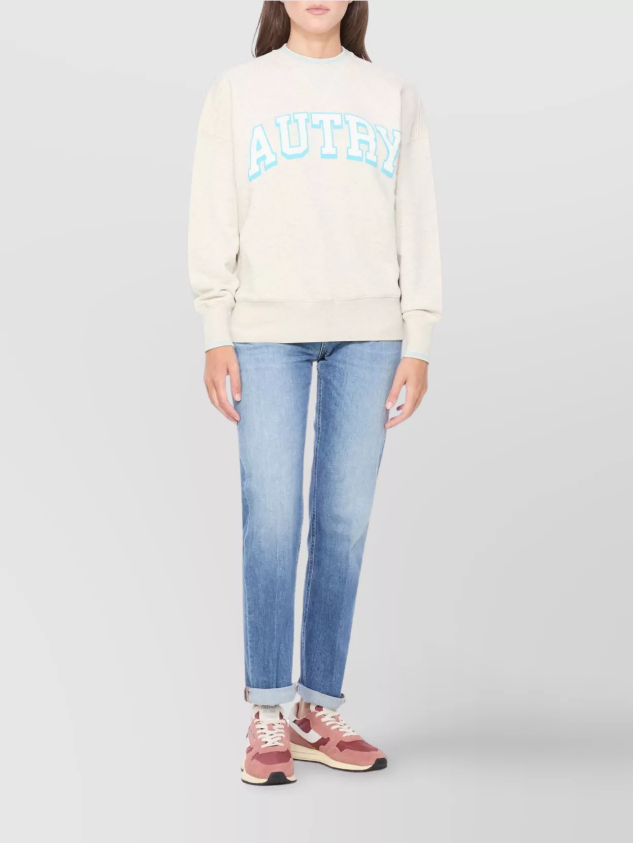 Autry Low Top Sneakers Contrasting Inserts In Pink