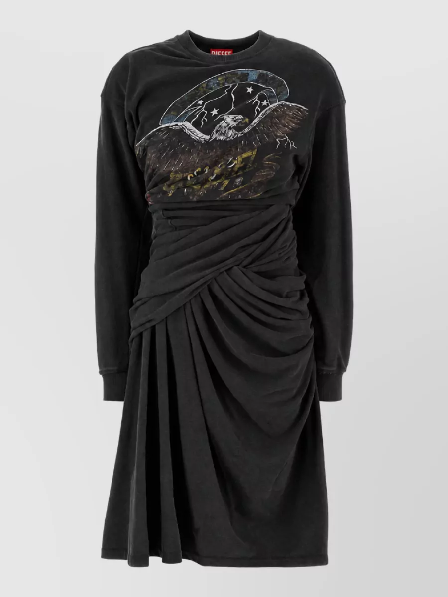 Diesel Cotton blend sweatshirt midi dress