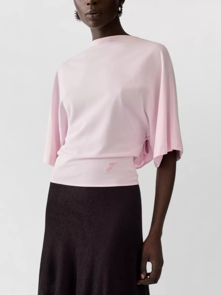 Jacquemus High Neck Open Back Elbow-Length Sleeve Knitted Top