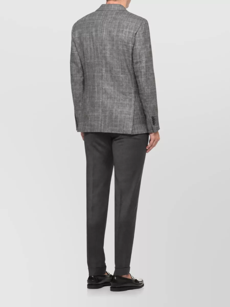 Lardini Wool Silk Cashmere Prince Of Wales Single-Breasted Suit