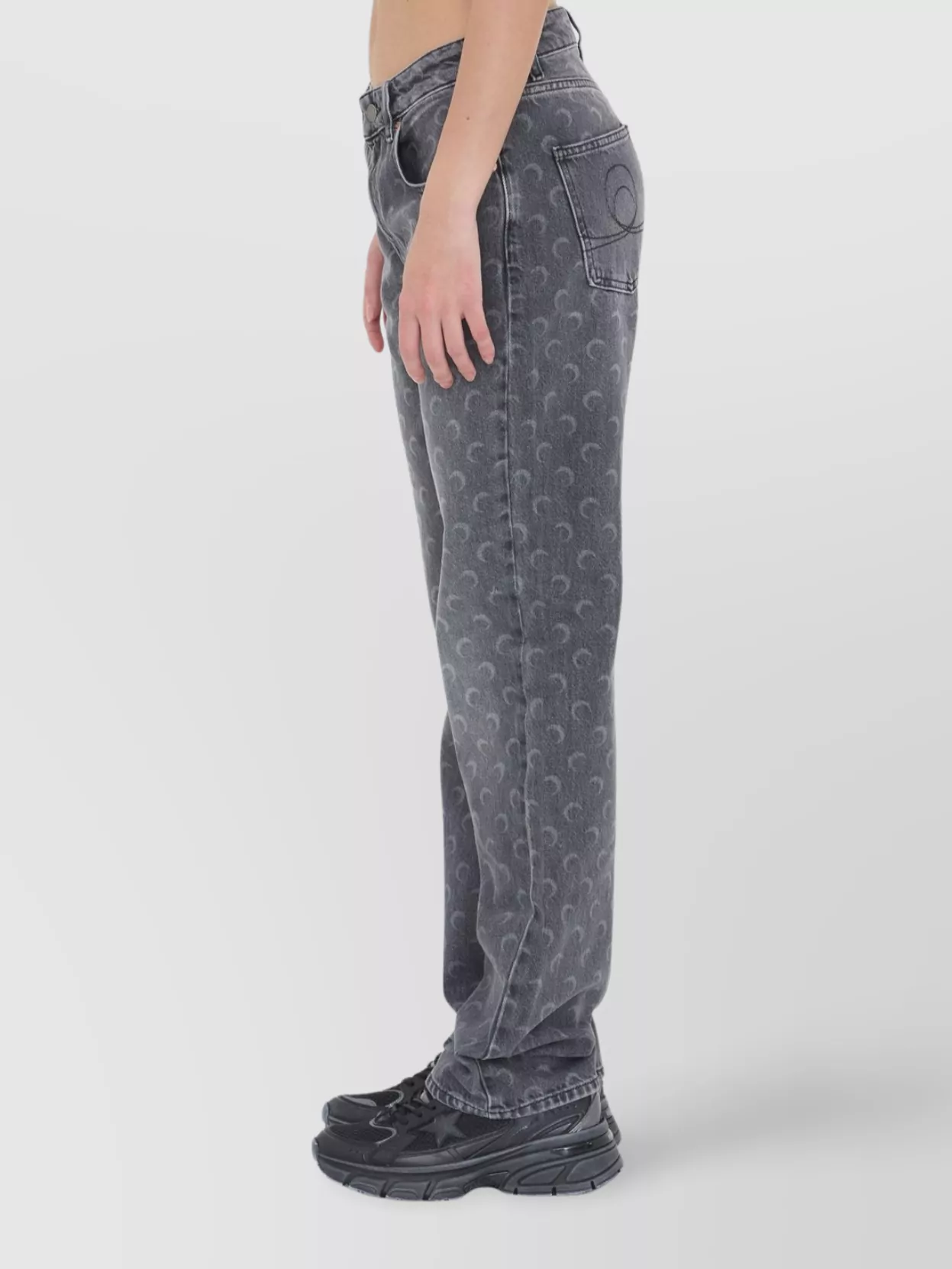 Marine Serre Moon Laser Print Straight Leg Trousers