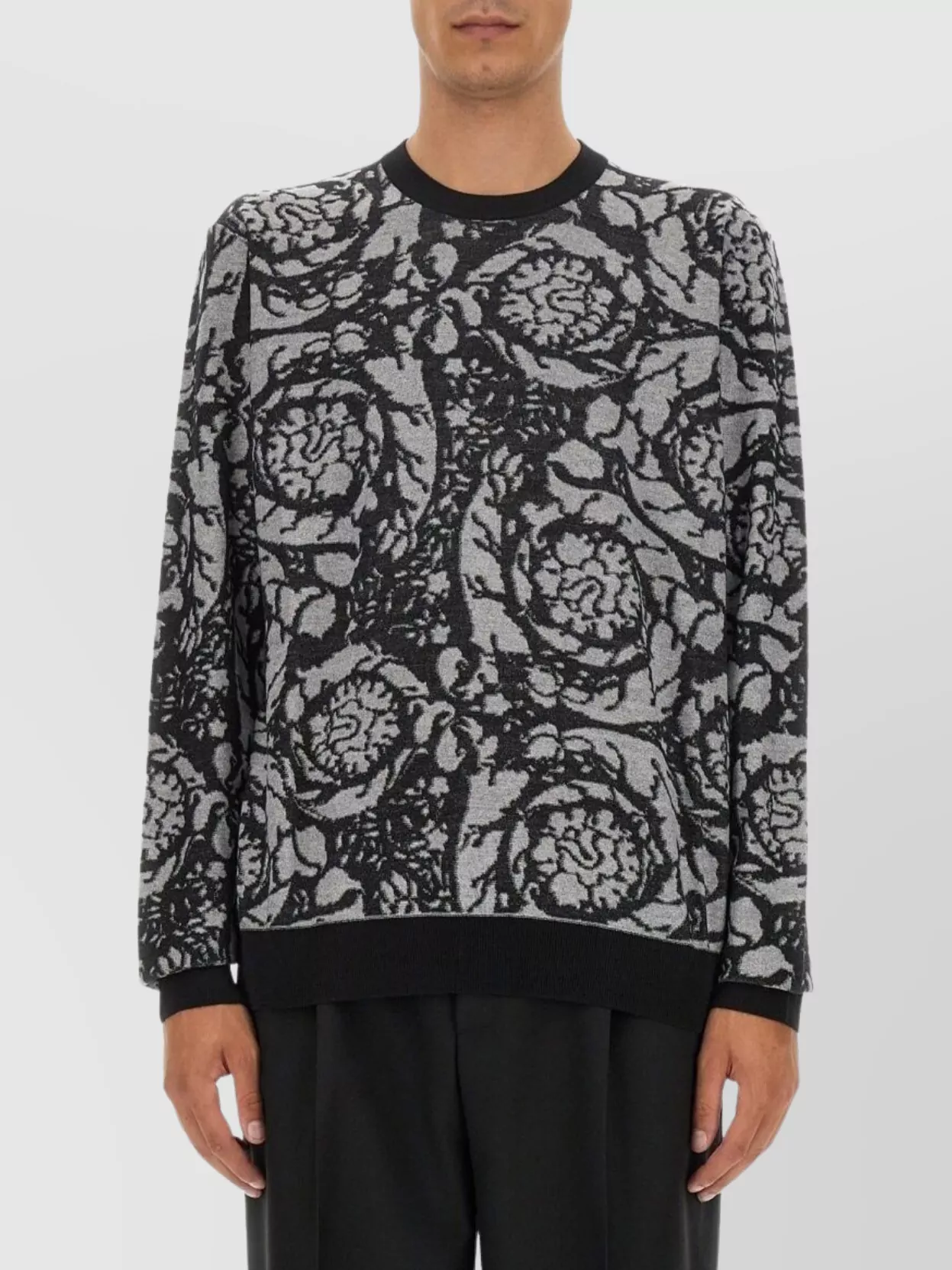 Versace Abstract Mesh Crew Neck Sweater