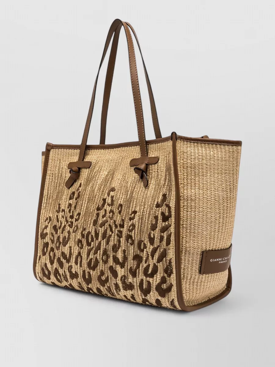 Gianni Chiarini Marcella Tote Bag Animal Pattern Texture