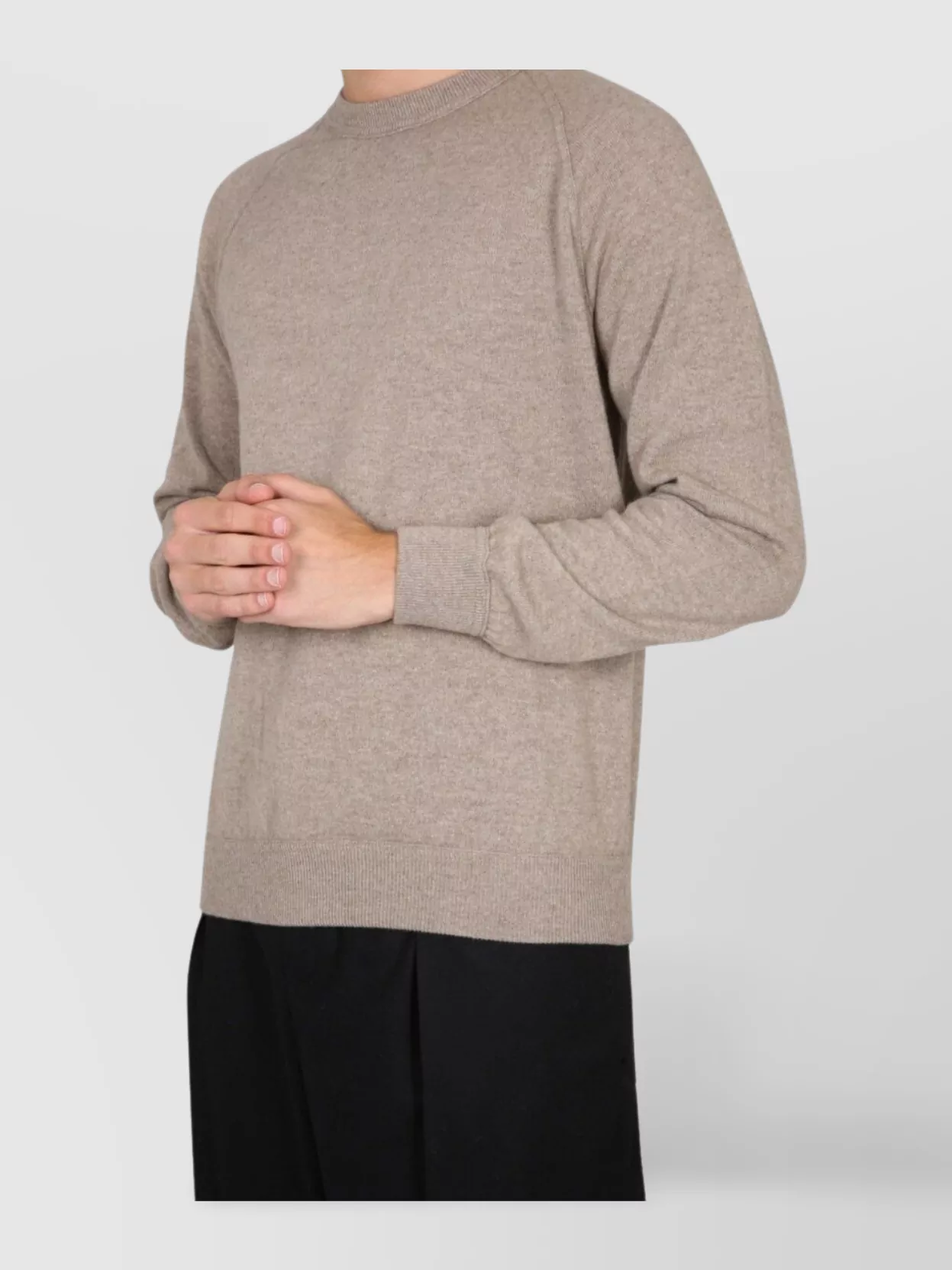 Drumohr Neckline Ribbed Crew Cross Long Sleeves