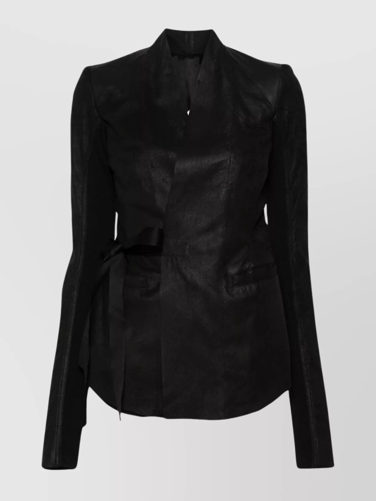Shop Rick Owens Structured Hip Length Jacket With Flared Hips In Black