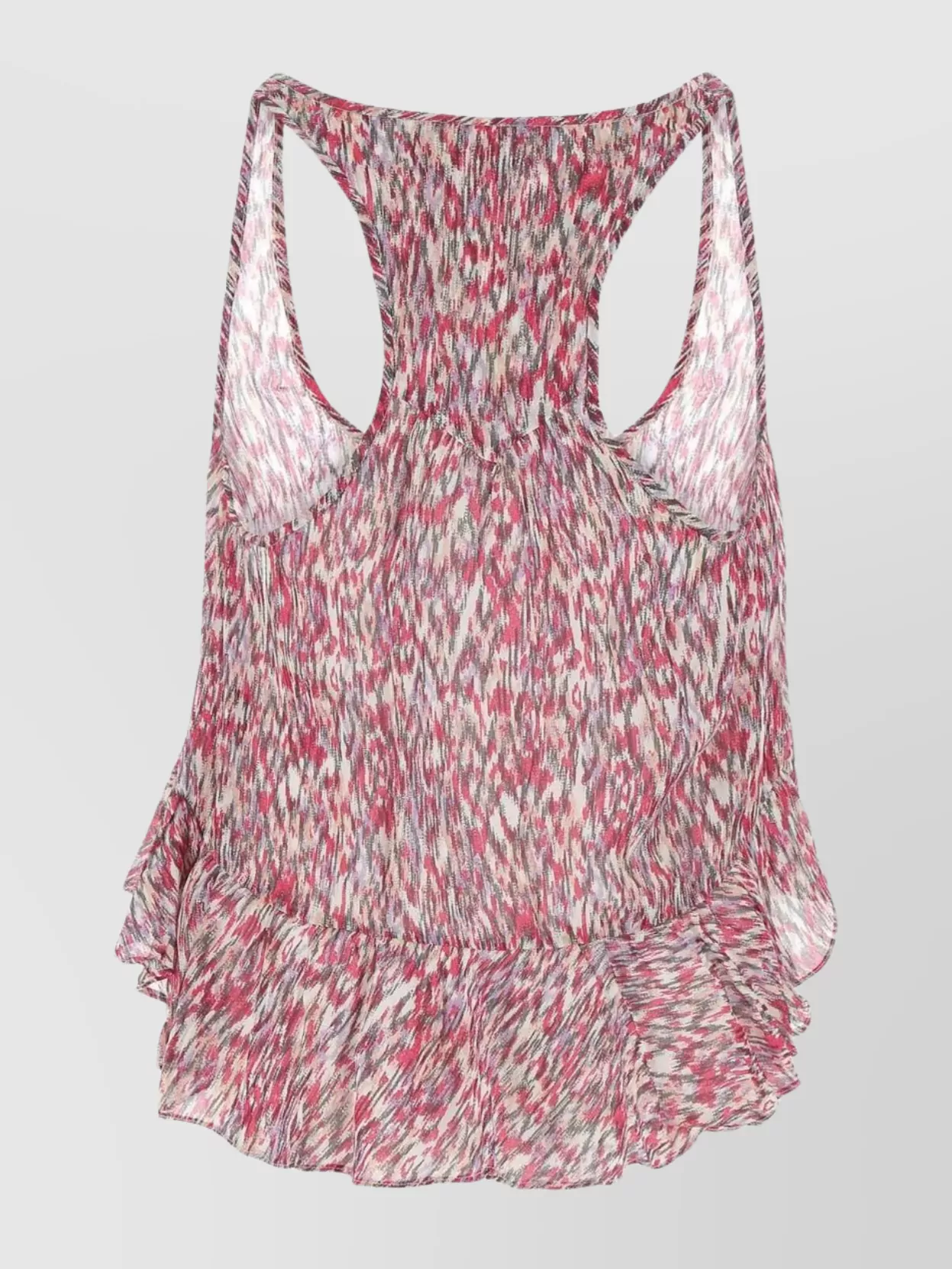 Isabel Marant Étoile Sleeveless Printed Crepe Top With Ruffle Detail In Pink