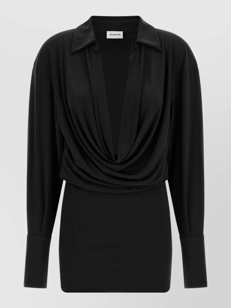 The Andamane Draped v-neck mini dress