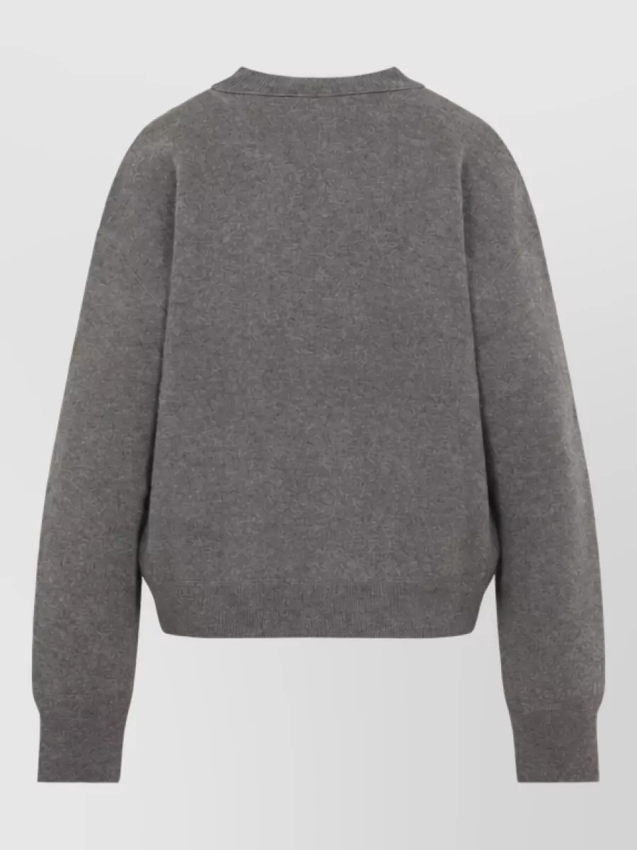 Studio Nicholson Cashmere Wool Fine-Knit Crew-Neck Long-Sleeve Sweater