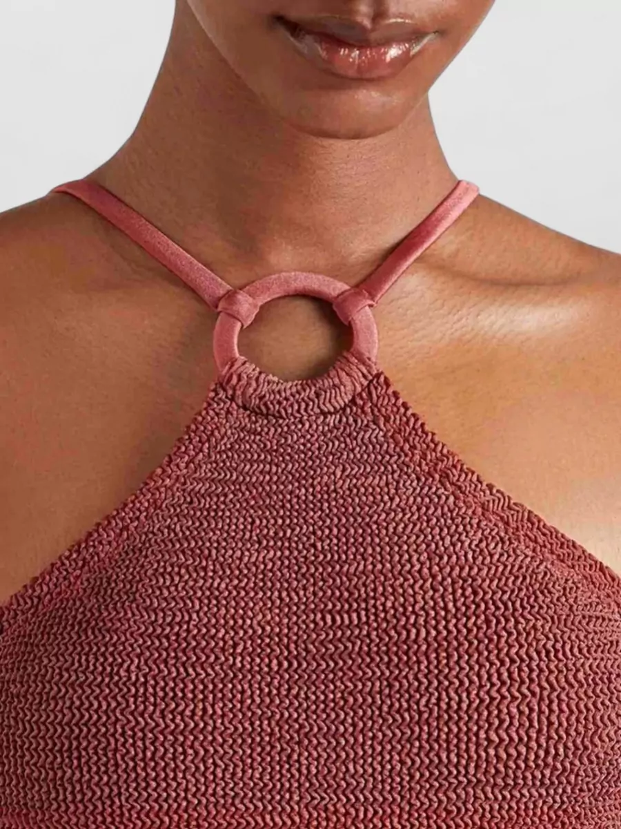 Hunza G Crinkled Halterneck One-Piece Swimsuit
