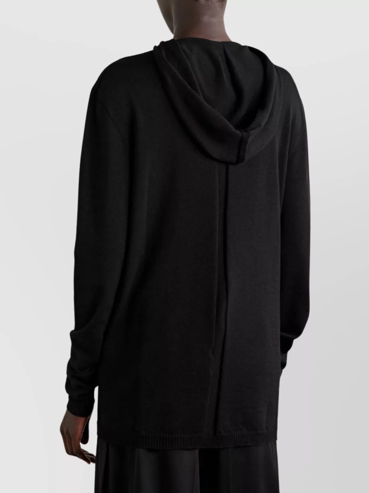 Rick Owens Relaxed Fit Hooded Knit Sweatshirt In Black