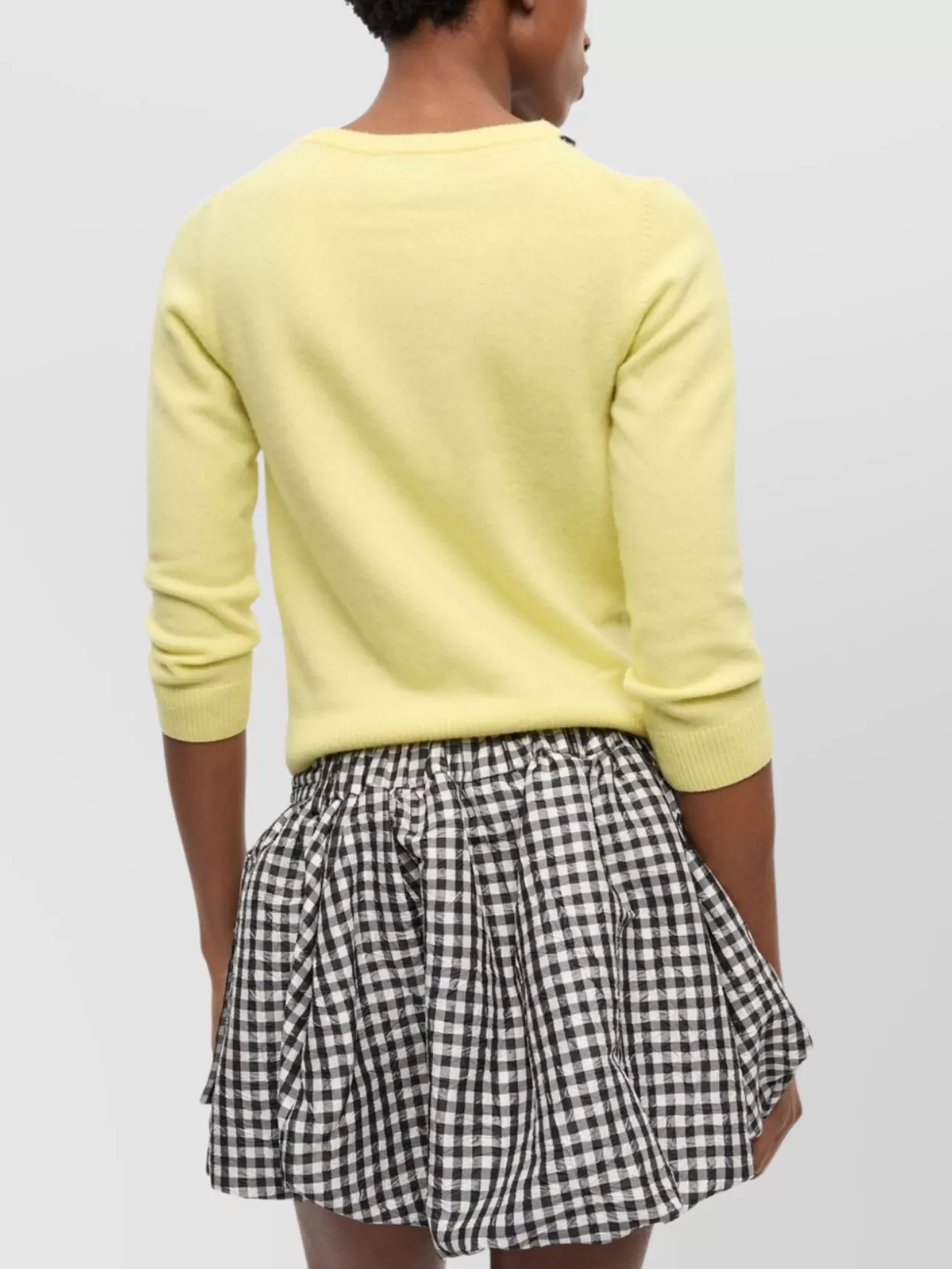 Ganni Knitwear Cardigan With Argyle Pattern And Pockets In Yellow