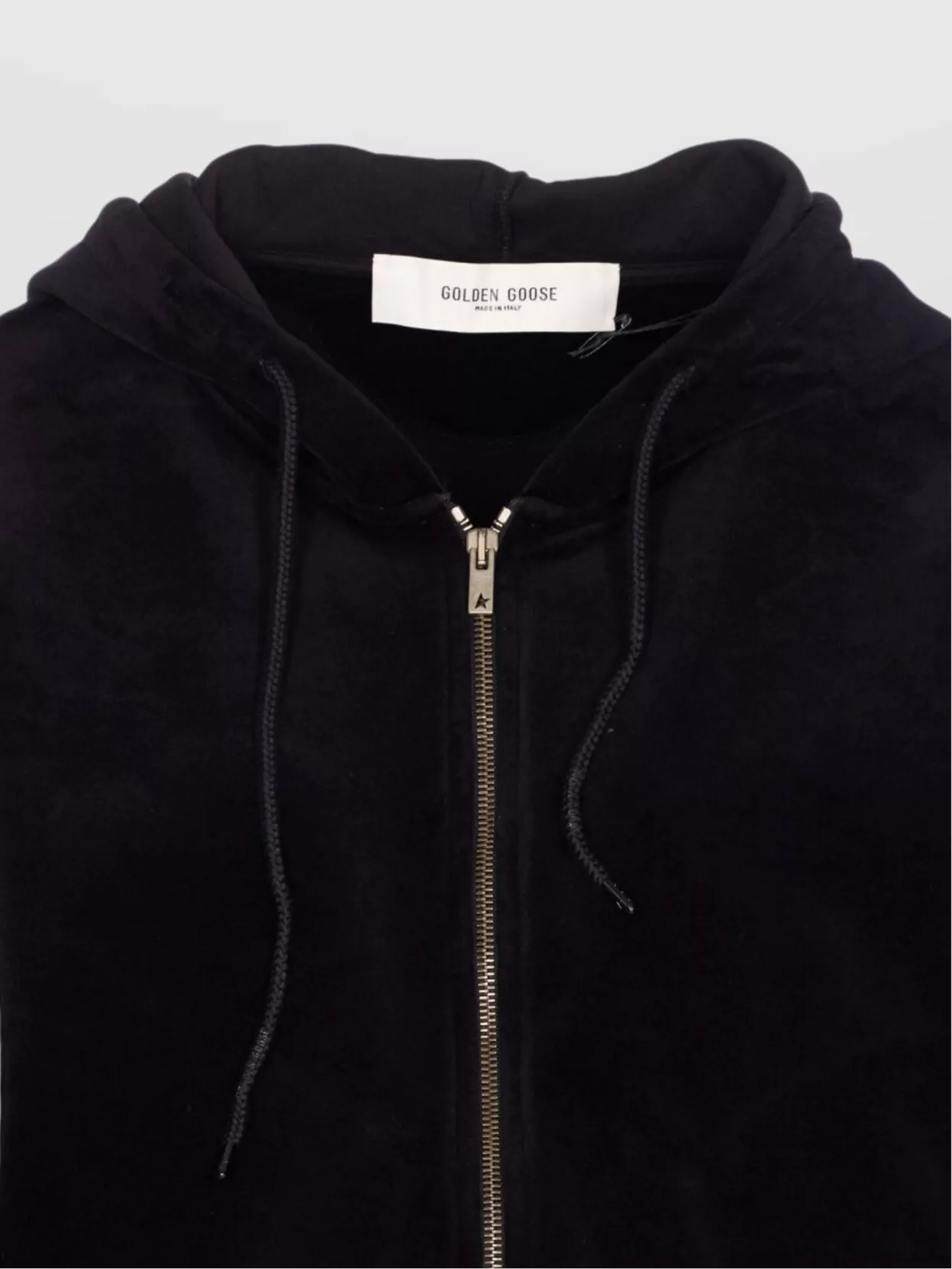 Golden Goose Cropped Knitwear With Hood And Pockets In Black