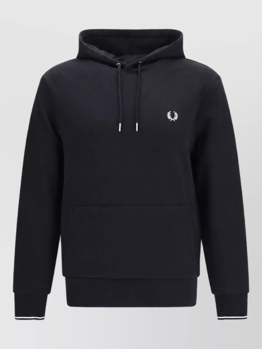 Fred Perry cotton logo hooded sweatshirt