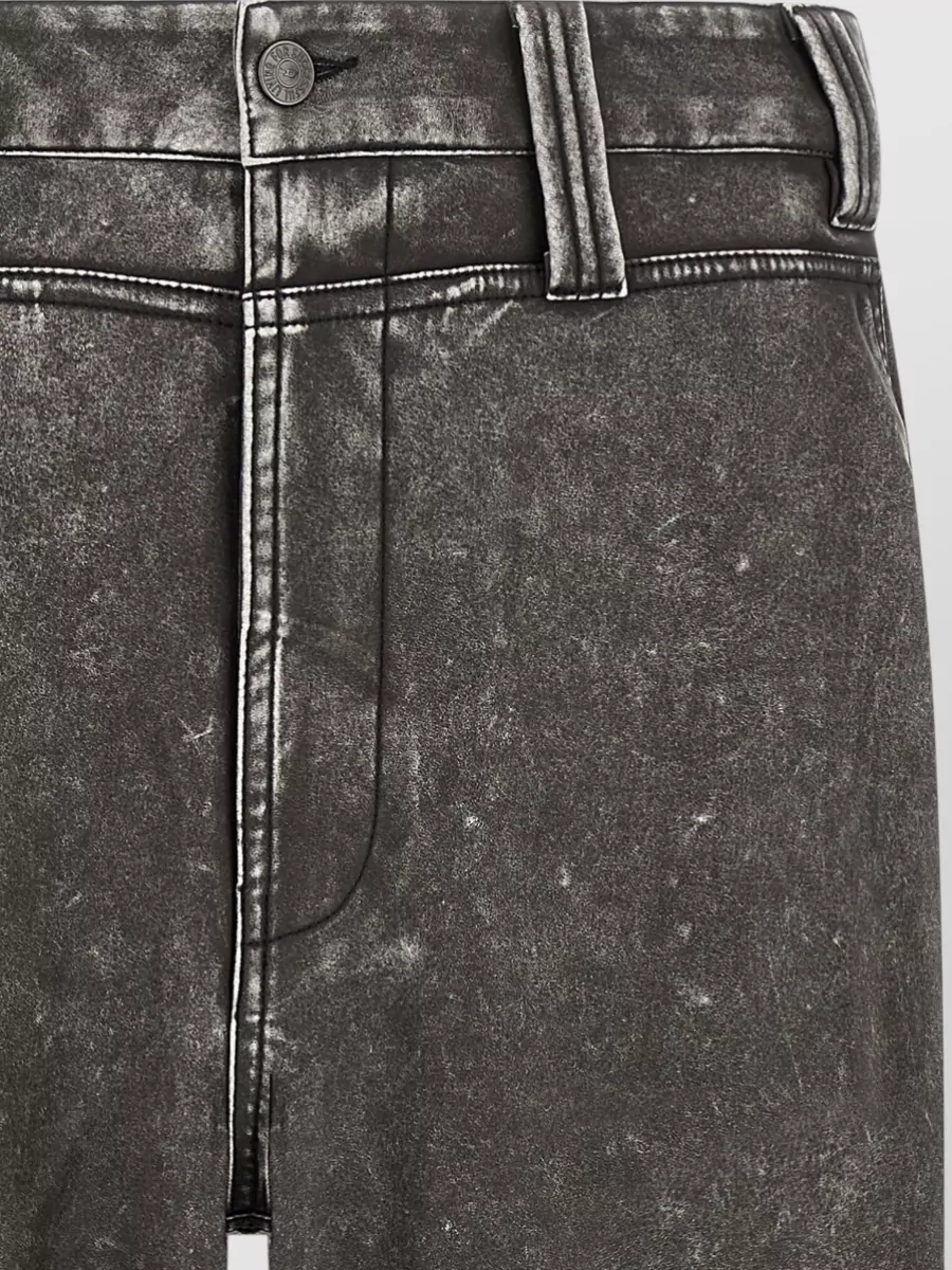 Diesel Leather Wide-Leg Trousers