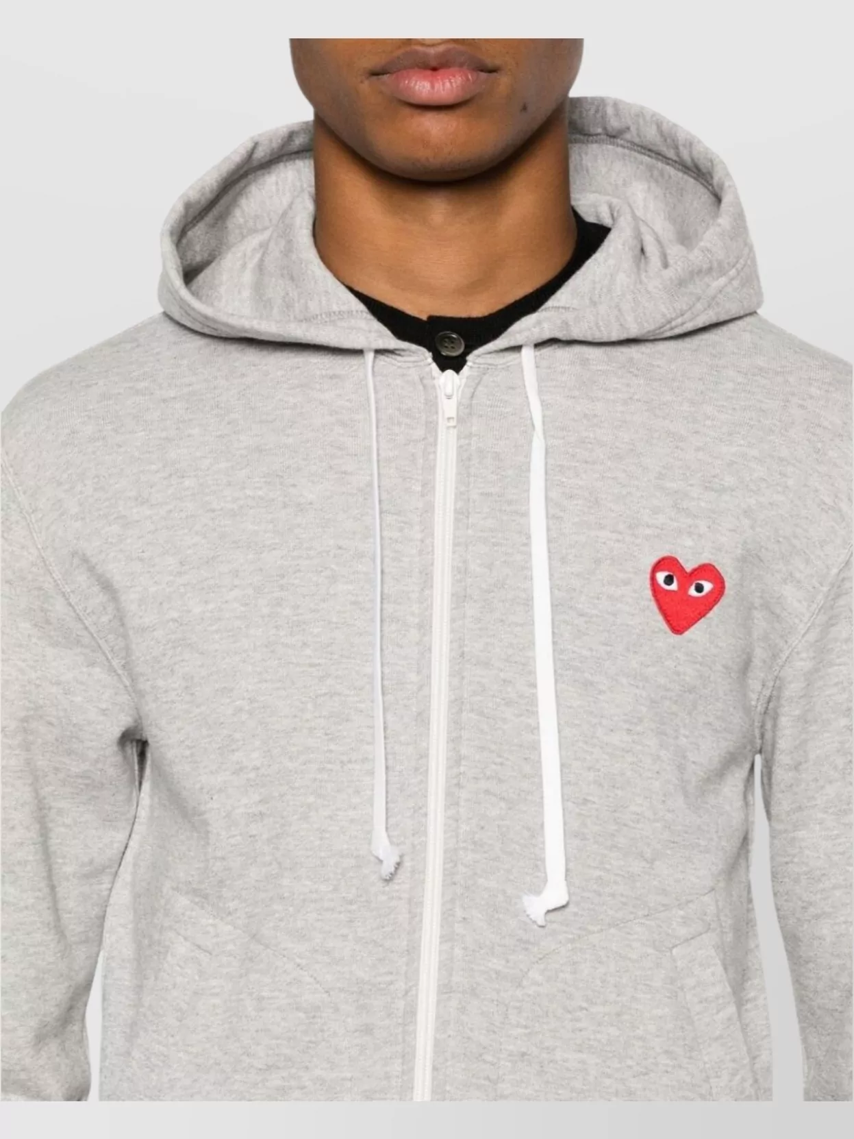 Comme Des Garçons Cotton Hoodie Logo Zip
