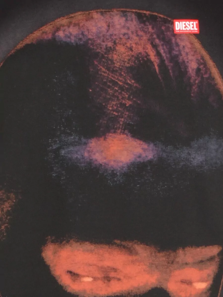 Diesel Crew Neck T Shirt Contrast Collar Print