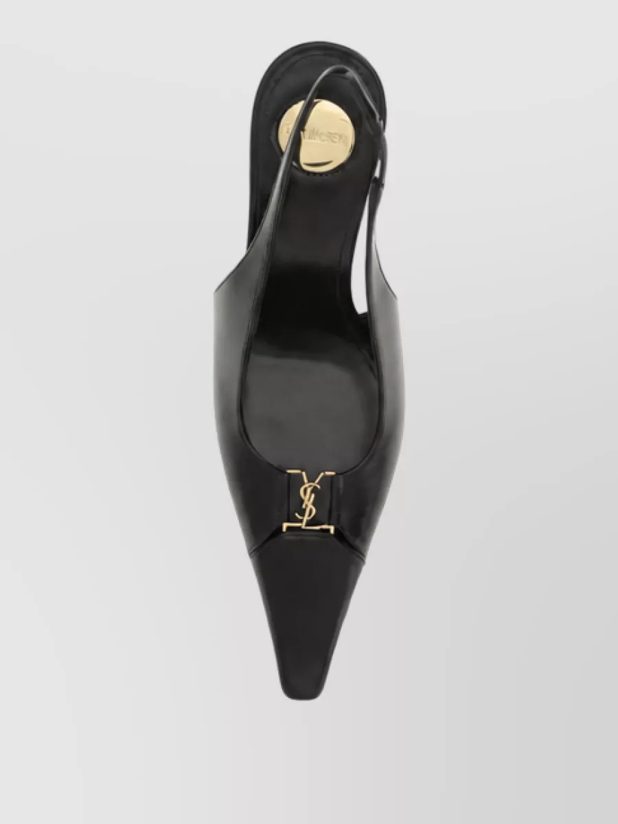 Saint Laurent Leather High Heel Mules