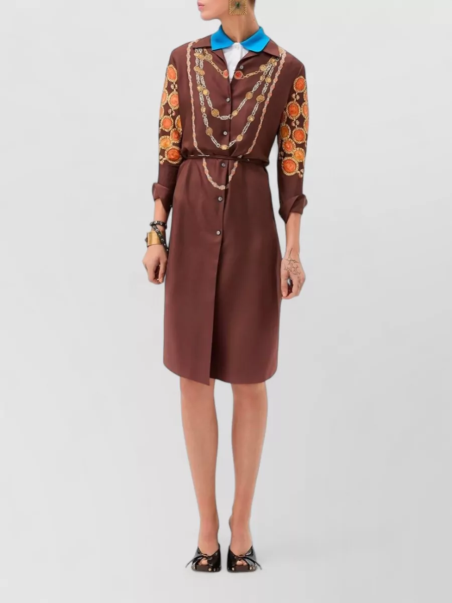 Versace Silk Printed Mini Shirt Dress