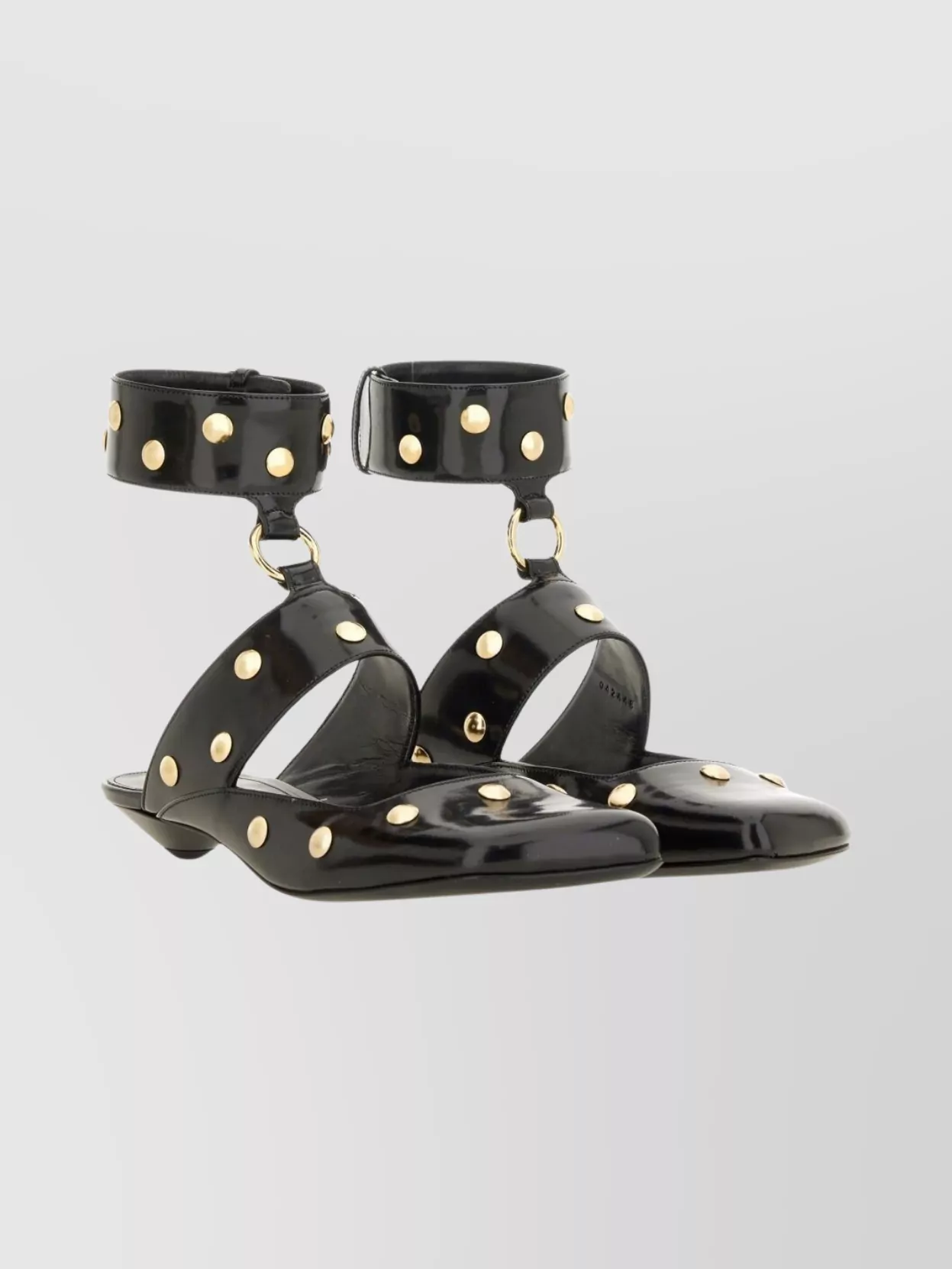 Chloé Square Toe Studded Sandals With Gold Hardware
