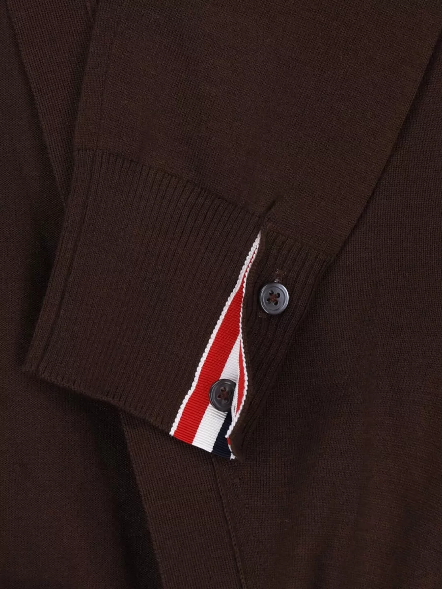 Thom Browne Virgin Wool Crewneck Fitted Jacket