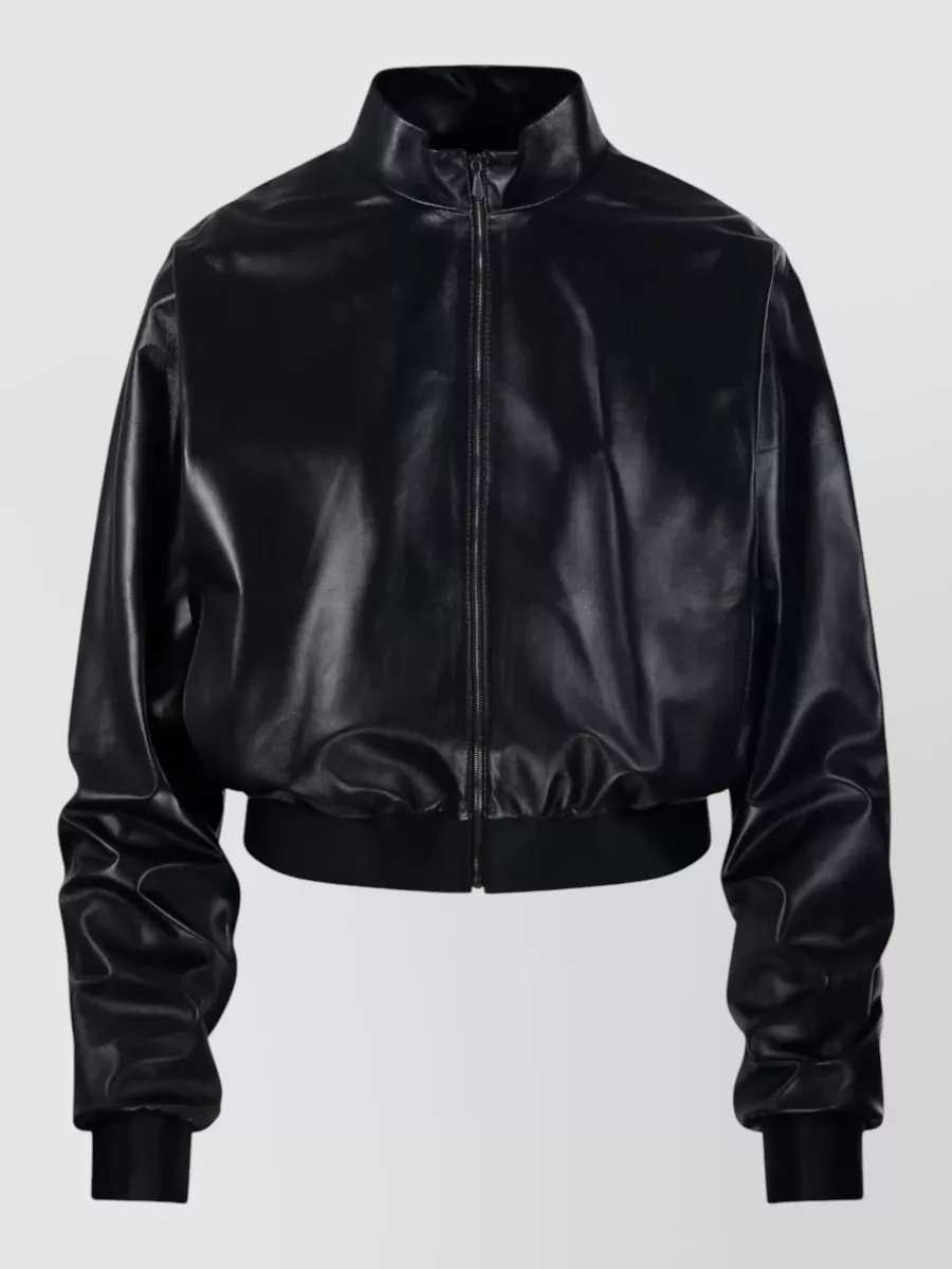 Gucci leather bomber jacket