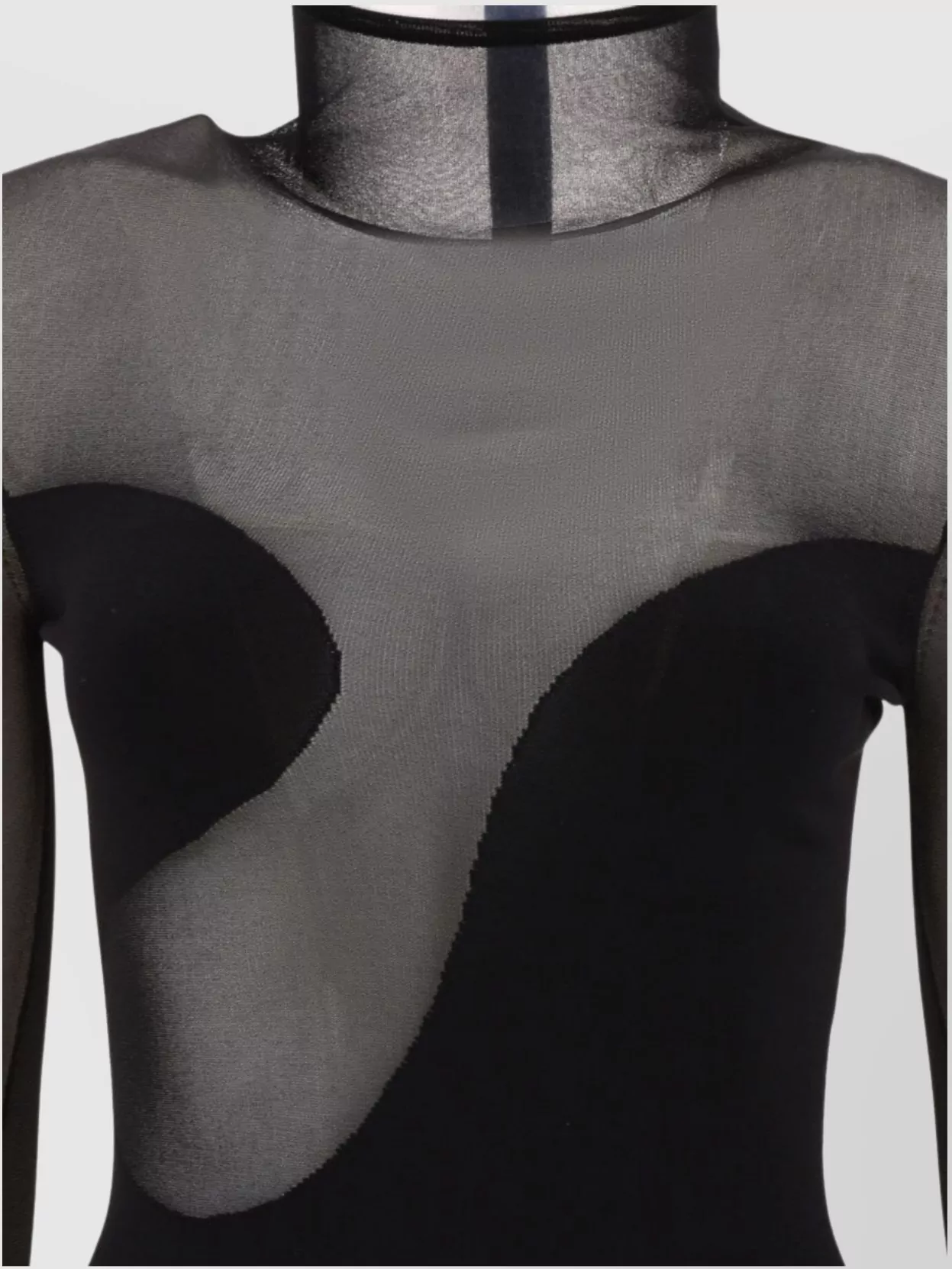 Nensi Dojaka Bodysuit With Asymmetric Line And Sheer Panels