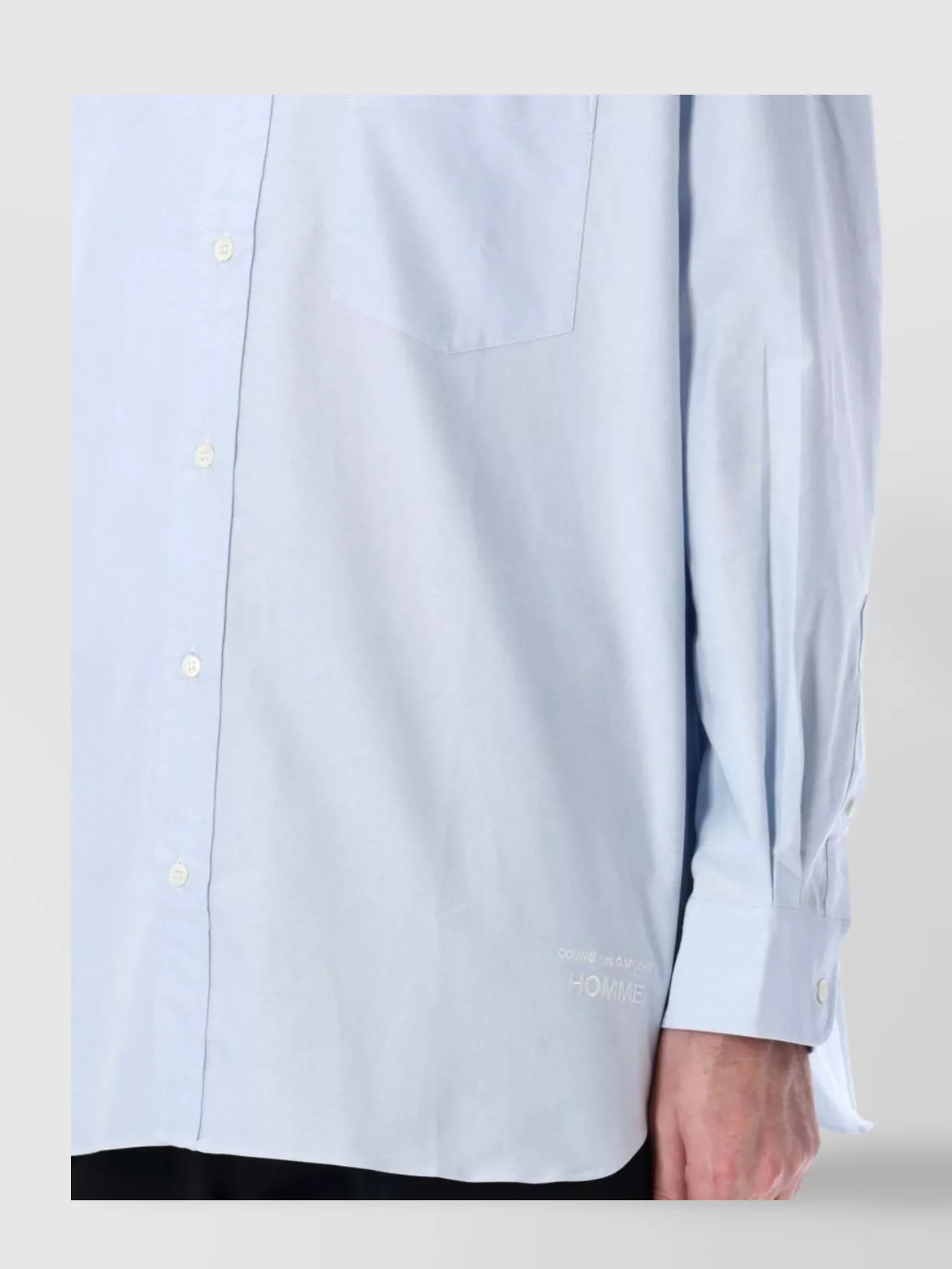 Comme Des Garçons Homme Deux Pocketed Shirt With Curved Hemline