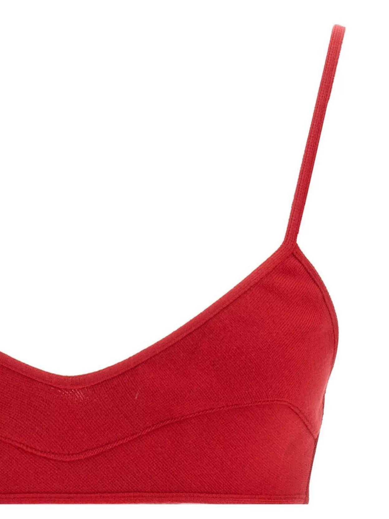 Giambattista Valli Red Viscose Knit Bra With Sweetheart Neckline In Red
