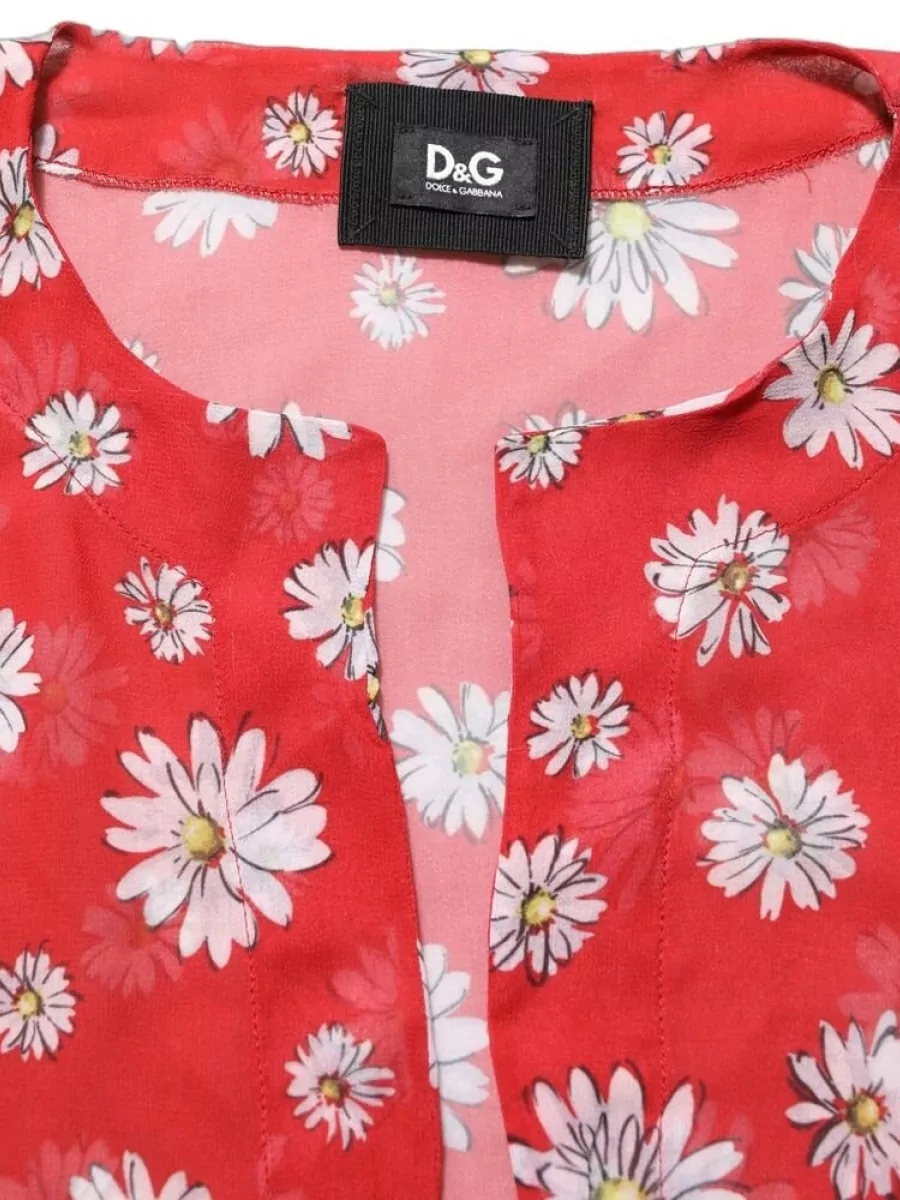 Dolce&Gabbana Floral V-Neck Kaftan Top
