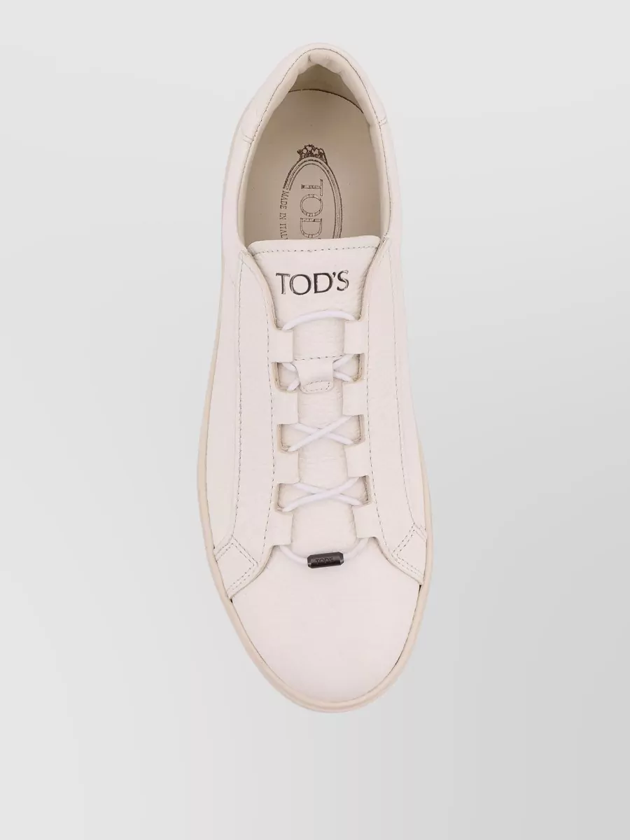 Tod's Leather Low Top Sneakers Rubber Back Detail
