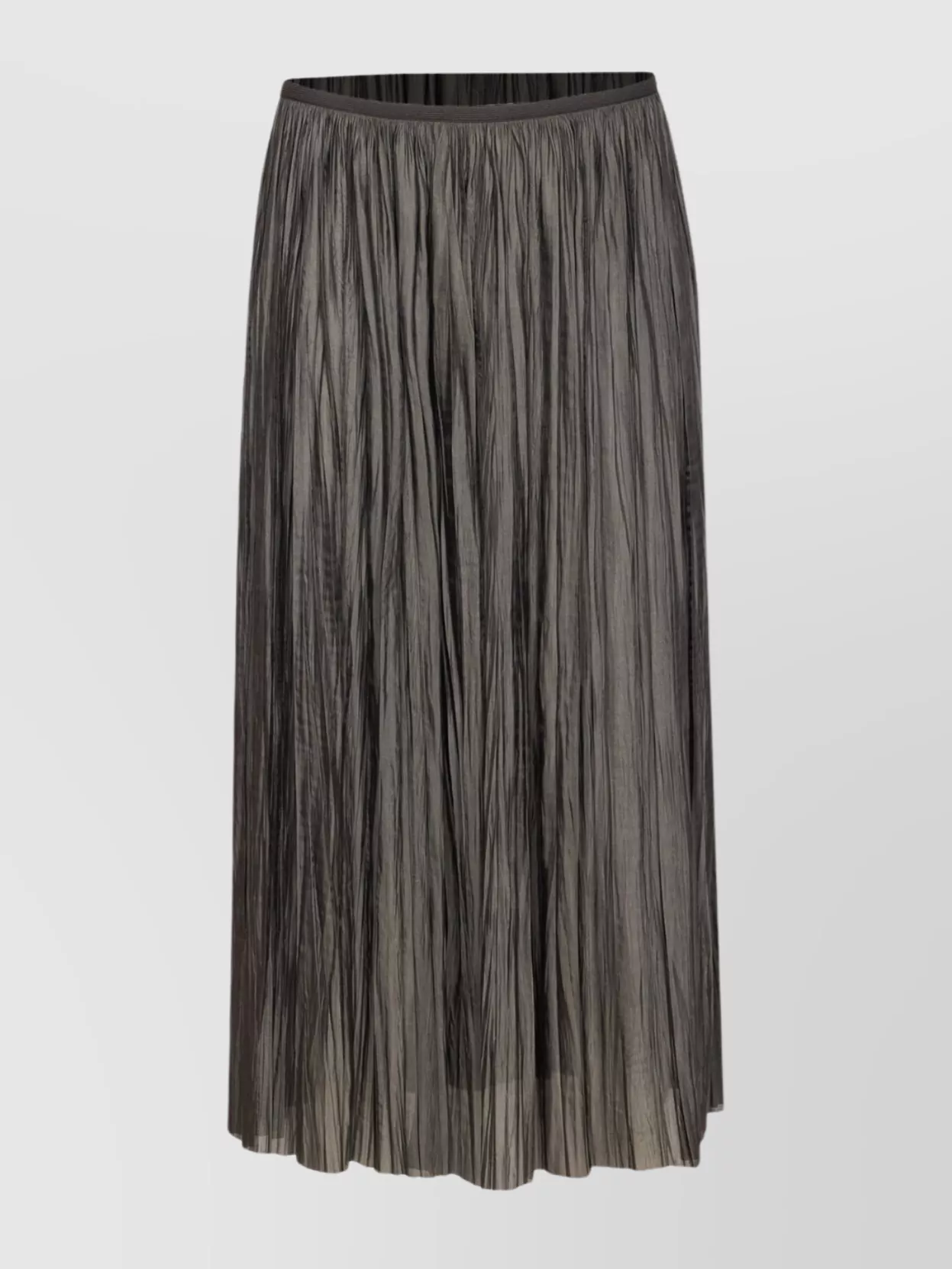 Roberto Collina Midi Pleated Skirt Sheer Overlay In Black
