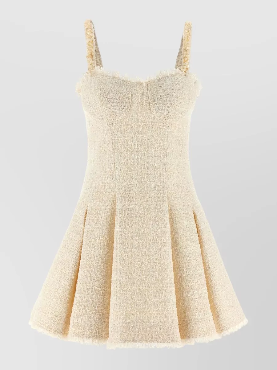 Balmain Tweed sweetheart neck sleeveless mini dress