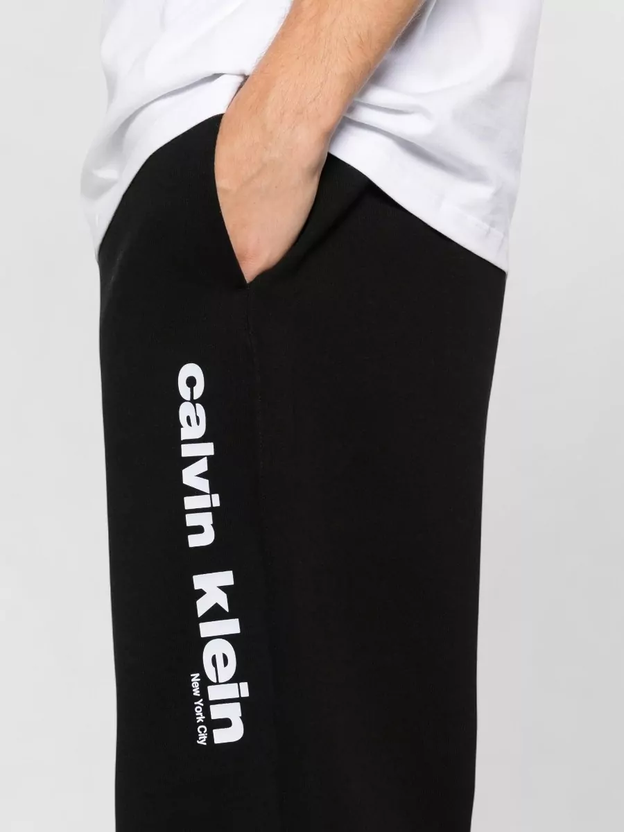 Calvin Klein Retro Graphic Jogger Trousers Ribbed Cuffs