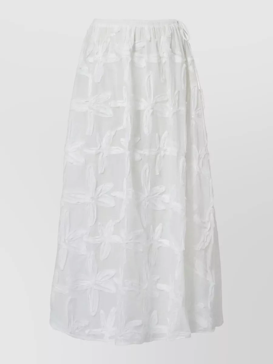 Farm Rio embroidered cotton maxi skirt