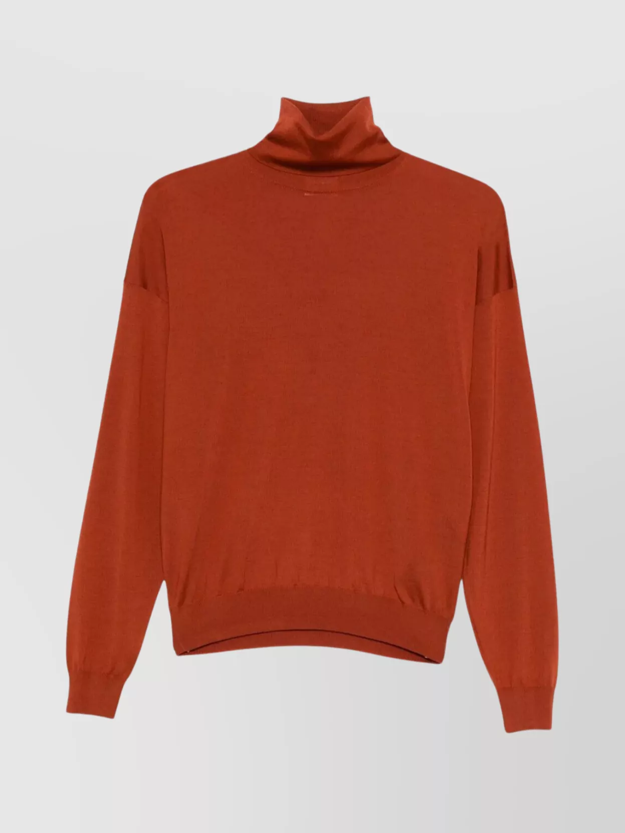 Saint Laurent Wool Turtleneck Sweater Long Sleeves In Brown