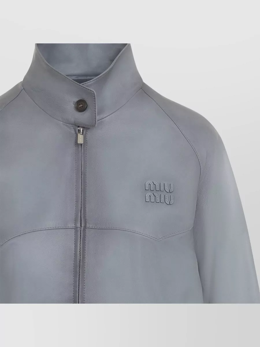 Miu Miu Lamb Leather Single Breasted Jacket