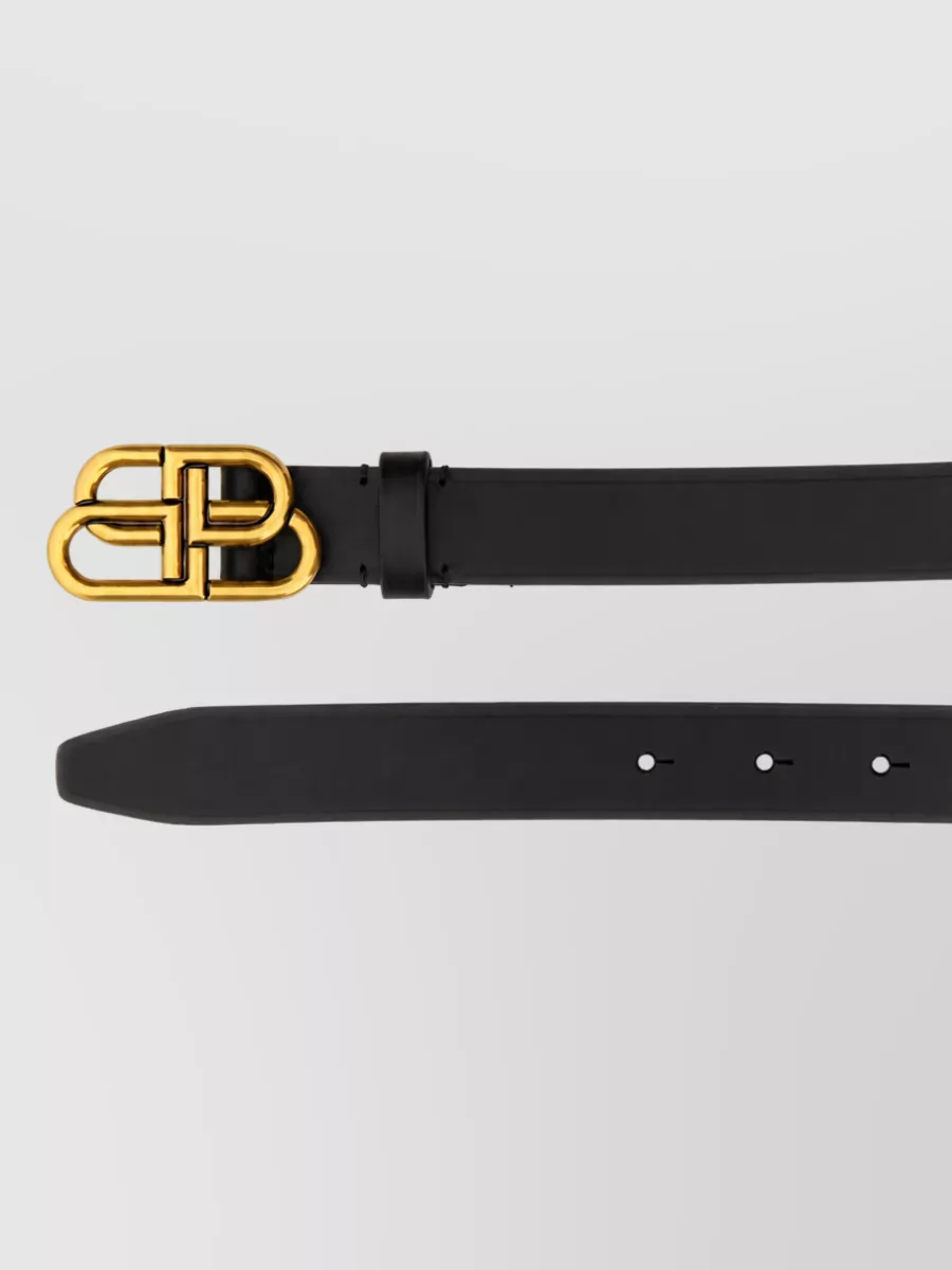 Balenciaga Leather Bb Thin Belt