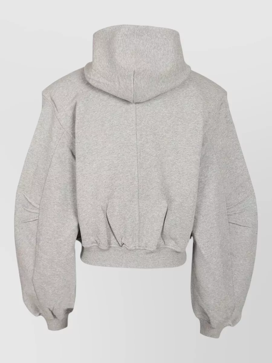 The Attico Cropped Cotton Zip Hoodie